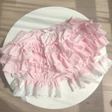 Daiiibabyyy  Layered Womens Lace Ruffle Bloomers Shorts Pettipants Victorian Pumpkin Pants Panties Booty Shorts Lolita Dress Safety Shorts