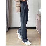 Daiiibabyyy  Black Suit Wide Leg Pants Women Fashion Solid Color High Waist Loose Trousers Office Ladies Silm Fit Streetwear Bottoms New