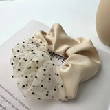 DAIIIBABYYY  -  Black and White Dot Hair Scrunchies for Girls and Women