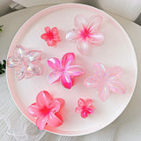 DAIIIBABYYY  -  7Pcs Fashion Gradient Colorful Flower Hair Claw Clips Women Girl Floral Crab Hair Claw Ponytail Holder Hairpin Barrette Headwear