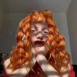 DAIIIBABYYY  -  Star Program Long Lolita Curly Hair Extension Dirty Orange Corn Curling Wool Curling Jk Fluffy Full Head Cover