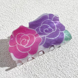 Daiiibabyyy  Summer Flower Series Design Hair Accessories Personality Artistic Colorful Acrylic Multiple Style Women's Claw Clip