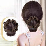 Daiiibabyyy  New Synthetic Hair Bun Claw Clip Brown with Hair Tie Bun Head Wig Fluffy Wig Hair Clip Hair Accessories