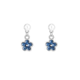 Daiiibabyyy  French Delicate Enamel Blue Small Flower Imitation Pearl Dangle Earrings for Women Elegant Fashion Jewelry Accessories