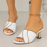 DAIIIBABYYY  -  Women's High Heeled Sandals Shoes Fashion Peep Toe Slip On Dress Shoes summer outdoor slides