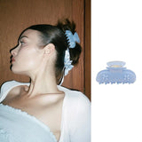 Daiiibabyyy  Blue Butterfly Hair Claw Clips for Women Medium Acrylic Jaw Clips Romantic Floral Moon Rhinestone Hair Accessories Elegant Gift