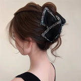 DAIIIBABYYY  -  Elegant Large Rhinestones Bow Hair Claw Crab Pearls Hairpins Women Girls Sweet Hair Ornament Hair Clips Fashion Hair Accessories