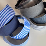 DAIIIBABYYY  -  Blue-gray plaid wide version headband sweet and fresh denim blue hairpin bag head going out daily versatile hairhoop