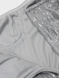 Daiiibabyyy  Solid Spliced Appliques Slimming Folds Dresses for Women Strapless Backless Sleeveless High Waist Sequins Dress Female New