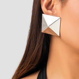 Daiiibabyyy IngeSight.Z Creative Gold Color 3D Geometric Stud Earrings for Women Men Vintage Wedding Party Jewelry 2023 Valentine Day Gift