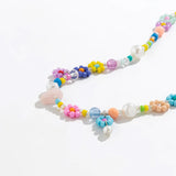 DAIIIBABYYY  -  Korean Baroque Imitation Pearl Cute Flower Beaded Short Collar Necklace Boho Handwoven Beaded Choker Women's Jewelry
