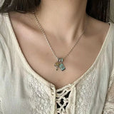 Daiiibabyyy  New Arrival Elegant Unique Design Enamel Oil Drop Star Clavicle Chain Necklace Fashion Simple Geometry Jewelry Party Gifts