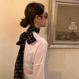 DAIIIBABYYY  -  185*24cm Chiffon Polka Dot Long Scarf Lightweight Neck Scarf For Women Summer Sun Protection Scarf Ribbon Headband Choker scarf