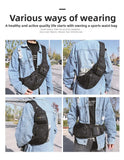 Daiiibabyyy  Portable Nylon Men Chest Bag Multi Compartment Large Capacity Shoulder Bag Adjustable Strap Multi Storage Pouch Outdoor Sports