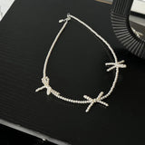 Daiiibabyyy  Korean Sweet Pearl Beaded Bowknot Clavicle Chain Ins Pearl Necklace Women Party Jewelry Girls Birthday Gifts