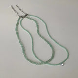 Daiiibabyyy  Summer Shiny CZ Zircon New Green Color Natural Stone Beaded Pendant Necklace for Women Wholesale Strand Chain Chokers