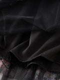 Daiiibabyyy  Early Fall Floral Print Ruffle Mesh Skirt Women Irregular Flowy A-line Midi Skirt for Travel, Beach, Shopping
