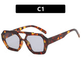 Daiiibabyyy  Unisex Sunglasses European American Double Beam Irregular New Retro High Quality Luxury Brand Personalized Popular Sunglasses