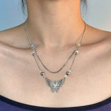 Daiiibabyyy  Butterfly Pendant Necklace Y2K Luxury Personality Party Sexy Girl Clavicle Chain Jewelry Gift Accessories