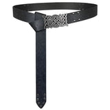 DAIIIBABYYY  -  Embossed Viking Renaissance Buckle Belt PU Printing Celtic Belt Knight Leather Medieval Waistband Cosplay Costume Accessories