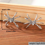 Daiiibabyyy  Gothic Metal Spider Pendant Earrings for Women Exaggerated Gold Color Big Spider Personality Earrings Party Jewelry Gifts