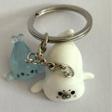 Daiiibabyyy  Cute Cartoon Marine Animals 3D Luminous Sea Lion Seal Resin Key Chains for Men Women Friend Bag Pendant Jewelry Accessories Gift