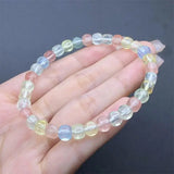 DAIIIBABYYY  -  5.5MM Natural Crystal Quartz Cube Bracelet Fashion Gemstone Crystal Jewelry For Women Healing Bohemia Holiday Gift 1pcs