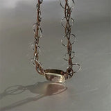 DAIIIBABYYY  -  Fashion Punk Ring Hollowed-Out Watch Collarbone Chain Lady Lovely Exquisite Necklace Gift For Girlfriend