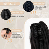 Daiiibabyyy  Wavy Claw Clip Hair Ponytail Extensions Hairpiece Synthetic Ringlets Curl Ponytail Wig with Claw Clip for Women Daily Party Use