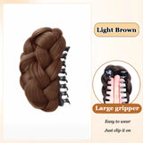 Daiiibabyyy  New Synthetic Hair Bun Claw Clip Fluffy Brown Wig Hair Clip Natural Black Hairpiece Hair Accessories