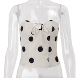 Daiiibabyyy  Summer Polka Dot Backless Cami Women Printed Slim Crop Top Y2K Spicy Girl Fashion Casual Sleeveless Streetwear Tops