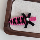 DAIIIBABYYY  -  Ballet Ribbon Seamless Hairpin Side Bangs Clip Seamless Hairpin Female Bow Top Clip Seamless Clip Headdress