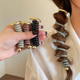 DAIIIBABYYY  -  Japanese Fashion Style Spiral Hair Tie Metal Tpu Hair Ties for Girls and Women Hair Accessories Accesorios Para El Cabello