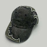 Daiiibabyyy  American Retro Flame Embroidered Baseball Caps for  Sunshade To Show Their Faces, Small Street Hip-hop Niche Cap