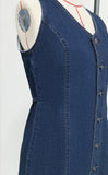 Daiiibabyyy  Summer Woman Denim Dress Cotton V Neck Jeans Dress High Waist Short Denim Dresses Mini Tie Back Jean Dress Front Buttons