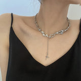 Daiiibabyyy Silver Color Opal Necklace for Women Girl Liquid Lava Star Irregular Jewelry 925 Stamp Birthday Gift Dropshippping