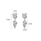Daiiibabyyy  Tiny Sparkling Water Drop Rhombus Zircon Stud Earrings Men and Women Cool Earbone Nails Fashion Jewelry