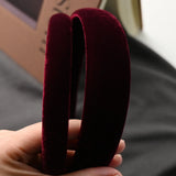 DAIIIBABYYY  -  High Grade Dark Red Velet Autumn Winter Hairbands for Girls and Women Headwear Hair Bands Hair Accessories