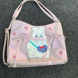 Daiiibabyyy  Rabbit Strawberry Shoulder Bag Large Capacity Tote Bolsos Mujer Y2K Sweet Cool Girls Sac Femme Bags for Woman Original Bolso