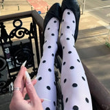 Daiiibabyyy  American Hot Girl  Y2K Polka Dot Thigh Socks Hot Selling Print Over The Knee Sweet Cute Stockings Spring Skirt Thigh Socks Women