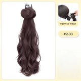 Daiiibabyyy  16inch Wavy Hair Ponytail Extensions Wig Synthetic Natural Wavy Claw Clip in Ponytail Hairpiece for Women Girls Daily Party Use