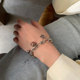 DAIIIBABYYY  -  New Arrival Elegant Strawberry Quartz Love Heart & Star Thai Silver Female Charm Bracelet Wholesale Jewelry For Women No Fade