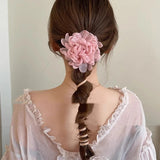 Daiiibabyyy  1 Pcs Ladies' Hair Loops Elegant Fashionable Flowers Simple Gentle Versatile Hair Ropes Sweet High-quality Hair Accessories Girl