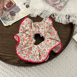 DAIIIBABYYY  -  Fashion Summer Floral Scrunchies Female Oversized Hair Ties Ropes Girls Sweet Headwear Elastic Hair Bands Pink Ponytail Holder