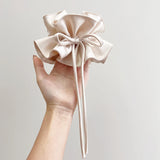 DAIIIBABYYY  -  Bow Ribbon Hairbands Long Elastic Sweet Scrunchies Flowers Hair Tied Bands Head Rope Women Korean Girl Ponytail Hair Accessories