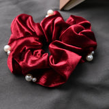 DAIIIBABYYY  -  Fashion Winter Headwear Black Velet curled edge Scrunchies for Hair Lady Elegant Hair Ties Elastic Hair  Bands Hair Accessories