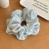 Daiiibabyyy  Summer new large pleated hair tie cream colored checkered multi layered hair tie coiled hair ponytail hair flower