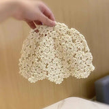 Daiiibabyyy  Ethnic Style Retro Hollow Out Knitted Cap for Women in Spring and Summer Thin Hat for Tourism Seaside Vacation Decorative Hat