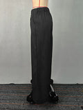 DAIIIBABYYY  -  Women's Suit Pants Gray Black Wide Leg Trouser New Fashion Asymmetric High Waisted Split-Joint Spring Female Clothing