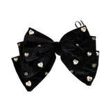 DAIIIBABYYY  -  Black Lace Embroidered Bow Hairpins Fashion Large HairClips For Women Girls Sweet Temperament Barrettes Female Party Headdress